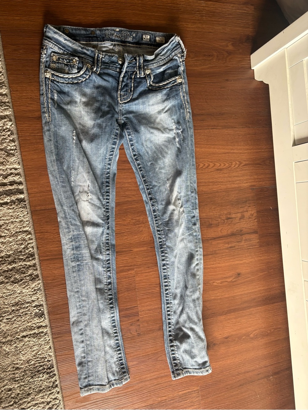 Miss Me Light Blue Distressed Skinny Jeans
